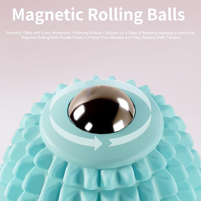 Vibrating Massage Ball for Plantar Fasciitis, Silicone Trigger Point, Myofascial Massage Ball, Deep Tissue Roller for Back, Neck, Foot, Muscle Recovery, Hip & Psoas Release Tool (Blue)