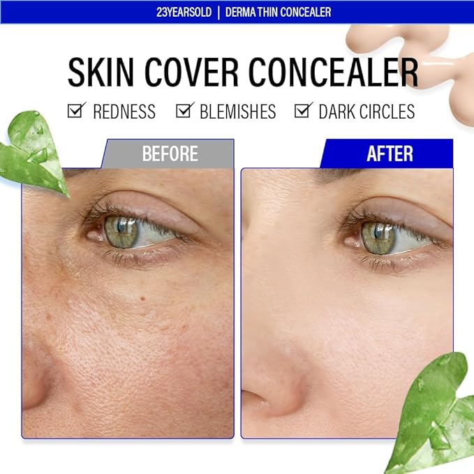 [23YEARSOLD Derma] Thin Concealer #0.5P (Pink Beige) – Sensitive-Skin Friendly, Lightweight & Long-Lasting with Redness-Soothing SWEETONE Formula for a Natural Finish, Easy-to-Carry 0.17 fl oz
