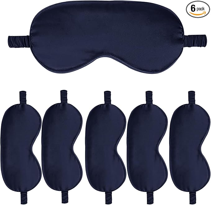6PACK Silk Sleep Mask Satin Eye Masks Blackout Silky Eyeshade Cover Soft Blindfold Eyeshades for Women Sleeping Travel Gift