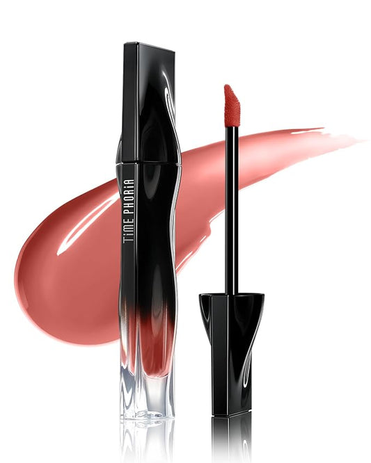 Stellar Dust Lip Stain 01 Calyptra, Transfer-Proof & Smudge-Proof Lip Gloss, Nude Brown Tinted Glossy Finish, High-Pigment Vibrant Color, Hydrating Lightweight Long-Lasting Lip Makeup