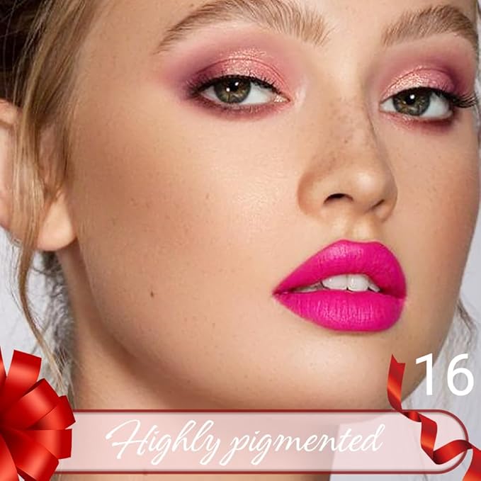 Dazzling Pink Crayon Matte Lipstick Lip Liner Pencil, Moisture Smooth Lipstick Pencil,With pencil sharpener Sharpenable Lip Pencil, Ultimate Lip Crayon for Women Smudgeproof Waterproof 16#