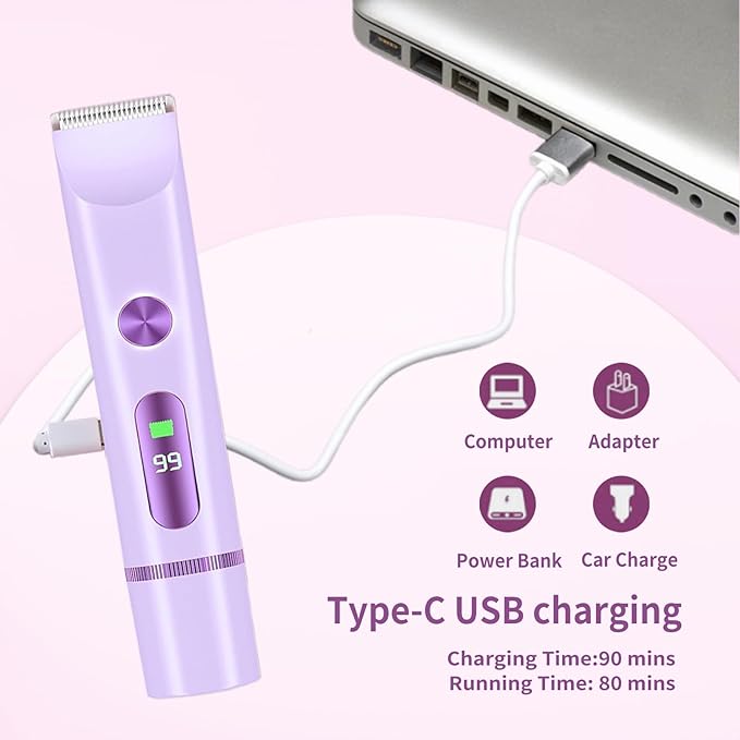 Electric Shaver for Women, 2 in 1 Bikini Trimmer for Women, Rechargeable Electric Razors, IPX7 Waterproof Wet/Dry Body Hair Trimmer for Underarm Leg Arm Body