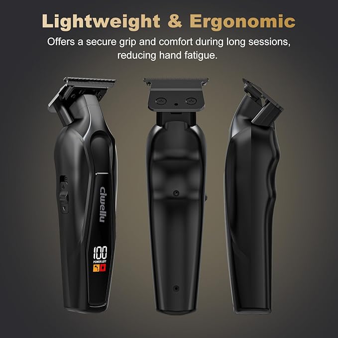Hair Trimmer for Men, Professional Barber Liner & Beard Trimmer with Zero-Gap T-Blade Clippers,USB-C Fast Charge with 7 Guards for Hair/Body
