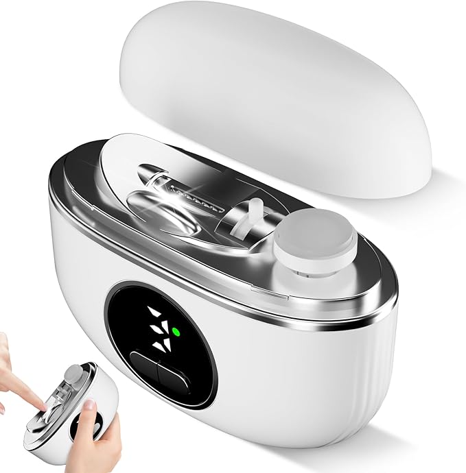 Electric Nail Clipper 3-in-1, 2026 Upgraded Painless Automatic Nail Trimmer for Thick Fingernails &Toenails, 3-Speed with LED, Polishing & Storage,Type-C Rechargeable,Safe for Seniors/Adults/Kid/Baby