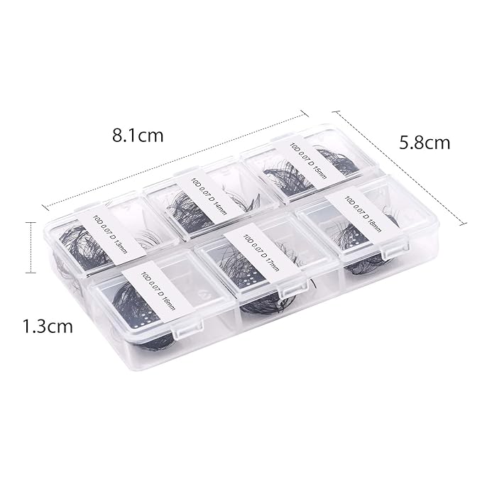 FADLASH Premade Fans Eyelash Extensions 300pcs 10D Premade Lash Fans D Curl Pre Made Fans Lash Extensions Volume Eyelash Extensions Premade Eyelash Fans Loose Fans (10D-0.07D-13-18mm)