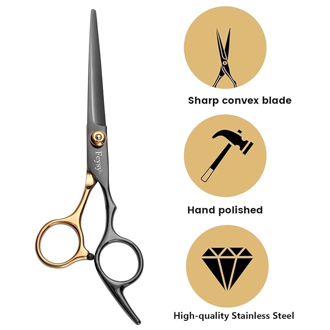 Hair Cutting Scissors Kit, Fcysy Professional Barber Shears Set with Hair Scissors Thinning Shears, Tijeras para Cortar Cabello Haircutting Sheers Hair Cut Blending Salon Scissor for Men Women Pet