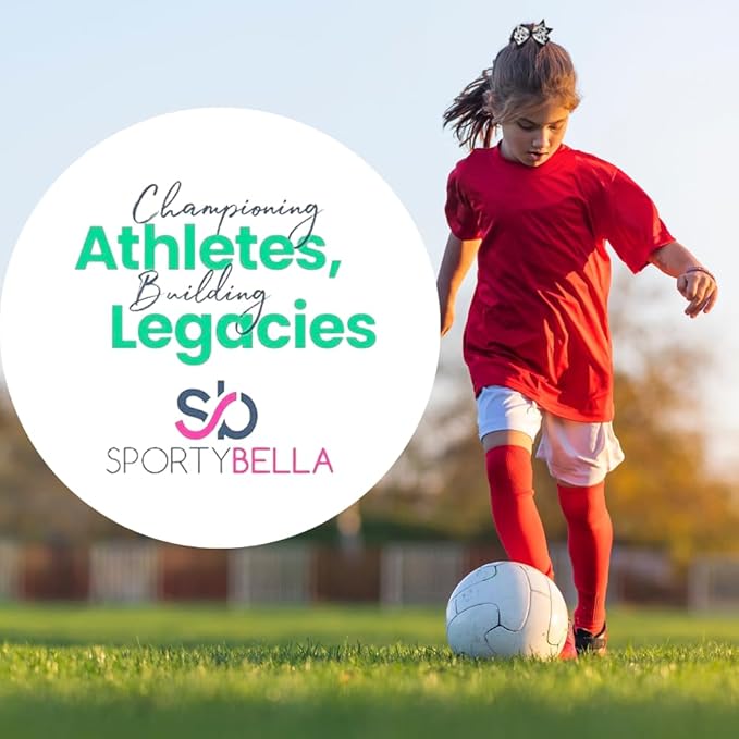 SportyBella Soccer Hair Accessories - No Crease Elastic Hair Ties, Ideal Gift for Girls Soccer Players (6pcs)
