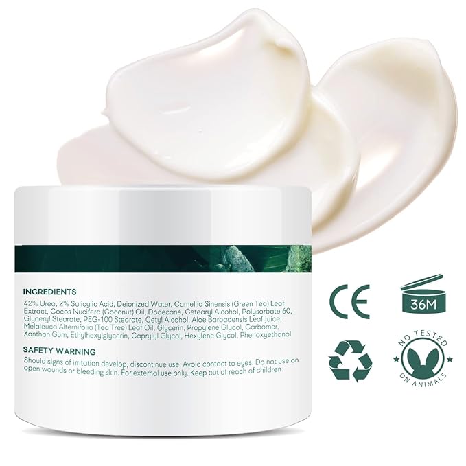 Urea cream 40 perent for feet: Maximum Strength Urea lotion -For Callus and Cracked Heels Treatment-Rough Thick Skin for foot- Crema 5.29 oz.(150g)