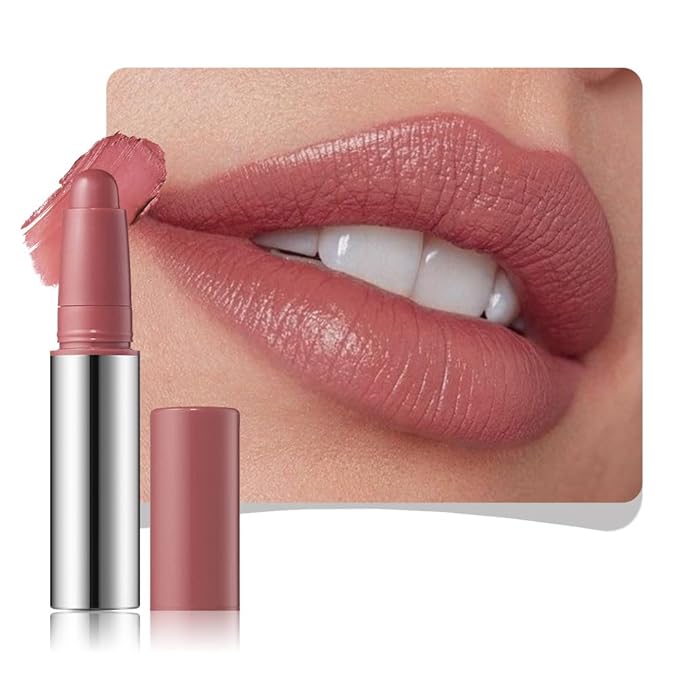 JUAAZIN Indian Red Matte Lipstick Crayon - High Pigment Creamy Formula, Waterproof Long Lasting, Smooth Glide Application, Non-Sticklipstick, Ultra Thin Lightweight,Velvet Matte Lip Feel for Women 01#