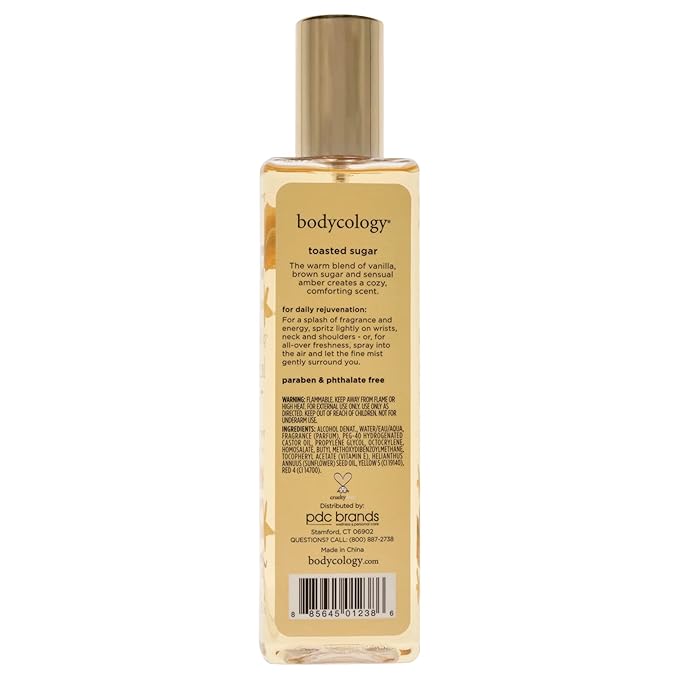 Bodycology Toasted Sugar Fragrance Mist for Women, 8 Fl Oz (455004008) (Pack of 3)
