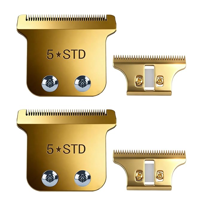 Replacement Blades for Wahl Detailer, 5 Star Hero, Razor Edger, and G Whiz trimmers,Gold 2 Pack