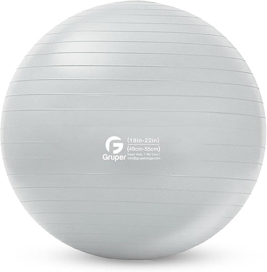 Gruper Yoga and Pilates Ball,4 Sizes Gym Ball for Fitness, Yoga, Workout, Pregnancy and Physical Therapy,Quick Pump Included,Great as Yoga Ball Chair for Office or Home Gym Equipment