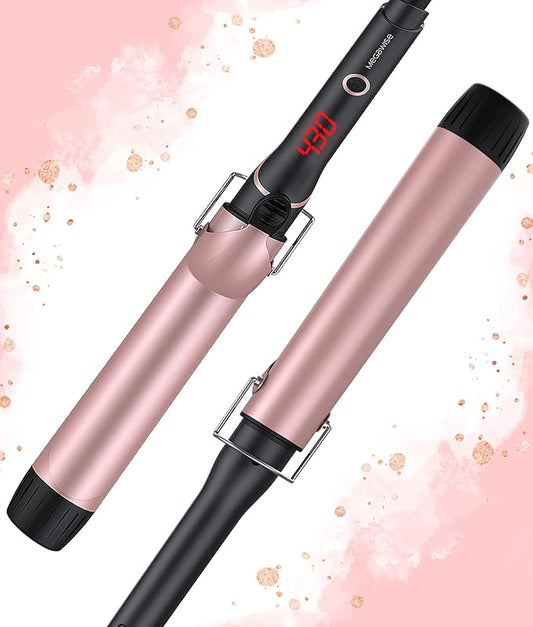 MEGAWISE Unlock Your Hair's Potential with MegaWise Pro Curling Iron: 1 1/4 inch Ceramic Barrel, 60s Fast Heating, Anti-Scald Grip, and Complete Styling Kit for Effortless Glamour!