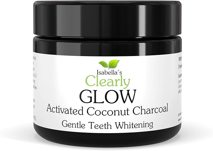 Clearly Glow, Teeth Whitening Activated Coconut Charcoal Powder | Pure, Natural, Food Grade, Non GMO, Made in USA | Whiten Teeth Naturally (3 Months Supply (25g))
