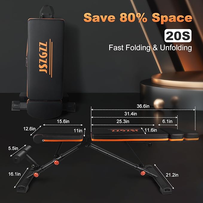 Adjustable Weight Bench for Home Gym 660 Lb 3 Sec