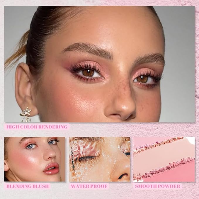 SUAKE 12 Colors Matte Shimmer Eyeshadow Palette for Eye Makeup,with Mirror, Nude Brown Pink Peach, High Pigmented Tan Gray Eye Shadow Primers Powder Palet de sombras de ojos