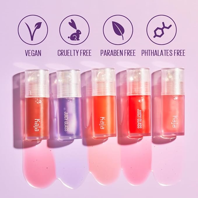 Kaja Juicy Glass Lip Plumping Oil | 01 Rose Hip Spritz | Hydrating, Feel Plumped and Lightweight with Vitamin Tree Fruit Oil, Vegan, Cruelty-Free, Clear Tint Stain Shine Gloss Plumper