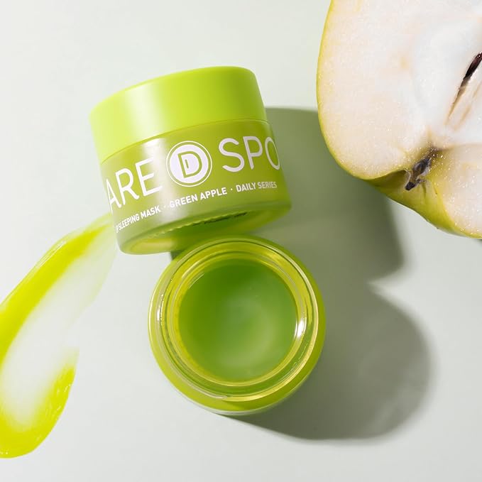 SPODARE Sleeping Lip Mask Green Apple - Repair for Dry Cracked Lips, Infused with Vitamin C and Shea Butter, Lip Mask Nourish and Revitalize Overnight, Wake to Softer, Smoother, Glow Lip - 0.42 Fl Oz