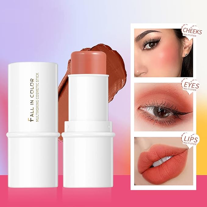 Blush Stick, Matte Cream Blush Stick for Cheeks, Lasting(06 Coral)