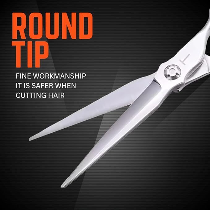 6-Inch Professional Hair Cutting Scissors with Ultra Sharp Blades, Premium Quality Stainless Steel Hair Scissors for Precise and Effortless Trimming, Ideal Barber Scissors for Home & Salon Use