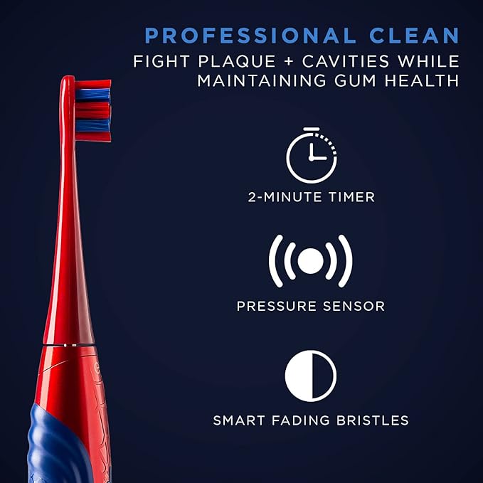evo SPM-1 Spider-Man Rechargeable Sonic Toothbrush, Marvel Electric Toothbrush for Adults, Marvel Gifts, Soft Toothbrushes for Adults, Collector's Edition
