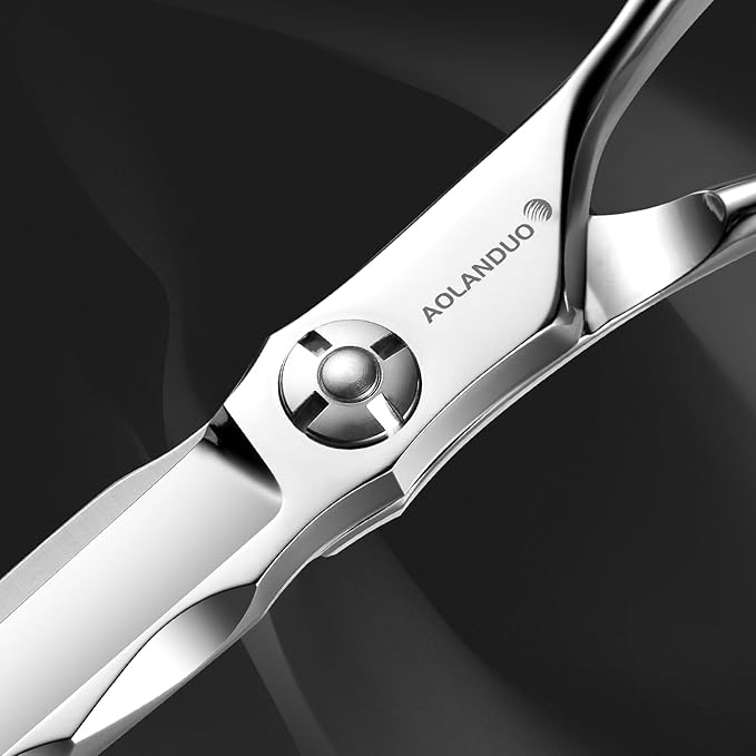 AOLANDUO 6" Professional Hair Shears – Japanese VG10 Steel, Convex Edge with CNC-Wave Blade Design | Upgraded from Aichi 440C | Ergonomic Offset Handle for Barbers & Stylists