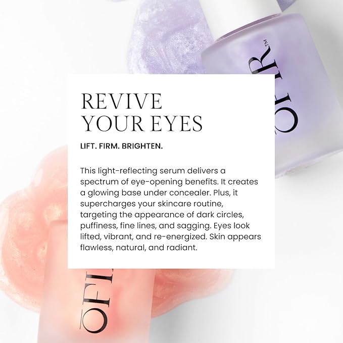 OFIR Bloom Serum Illuminating Gel | Under Eye Brightener Dark Circles Treatment | Lifting Formula With Hyaluronic Acid | Vegan Cruelty Paraben Free Skincare | Hydrating Moisturizer | Lilac 1 Fl Oz