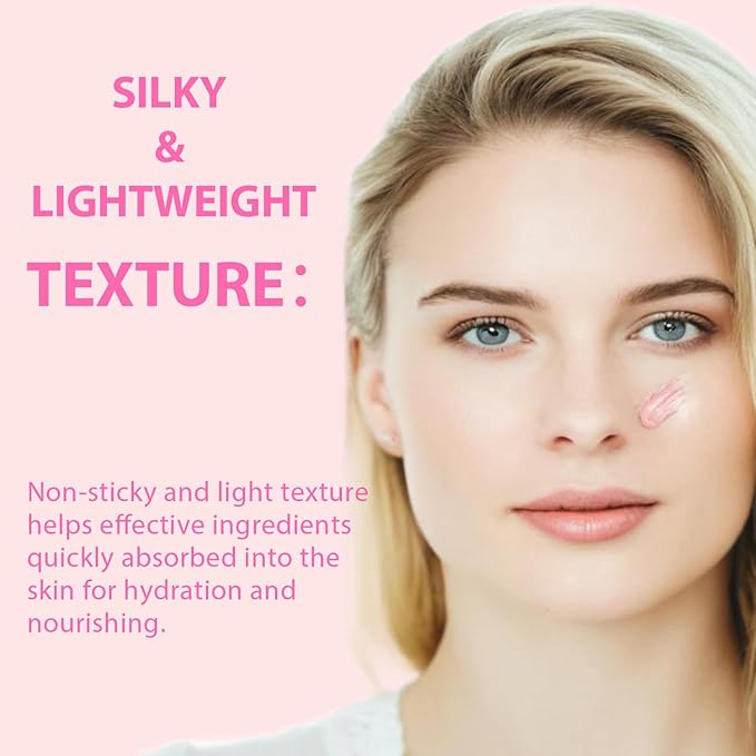 Pink Peptide Eye Serum with Retinol &Sodium Hyaluronate - Anti-Aging Eye Cream for Dark Circles, Puffiness & Wrinkles For All Skin Types 30mL