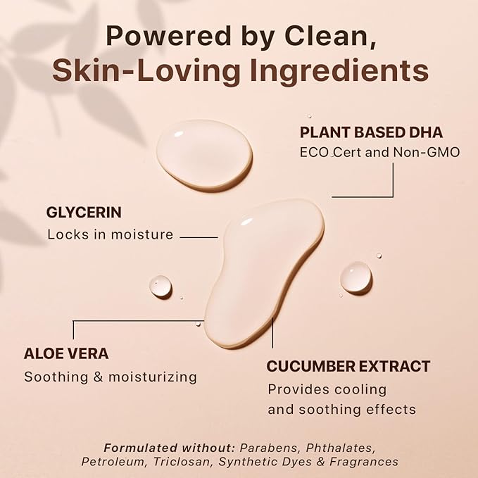 Self Tanner Spray - USA Made with Natural & Organic Ingredients, Fast Drying Spray Tan for Pale Skin, Non Toxic Gradual Tanning Spray, Sunless Tanning Water for Women & Men, Fair to Medium