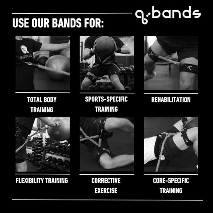 QBands Portable Resistance Training for Strength & Power - Enhance Athletic Performance & Injury Prevention - Versatile Exercise Bands for All Fitness Levels