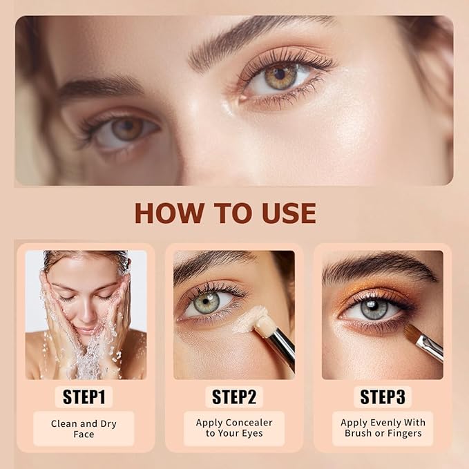 QIC Concealer Shade 130 – Full Coverage Concealer for Dark Circles & Spots, Warm Ivory Tone, Hydrating & Waterproof Under Eye Corrector for Mature Skin, Non-Cakey Finish (1.41 fl oz)