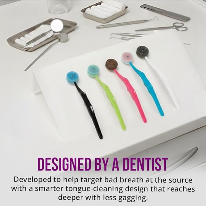 Tung Tongue Cleaning Kit, Tung Brush and Gel, Bad Breath Odor Eliminator, Halitosis Defense, USA Made (Set of 1)