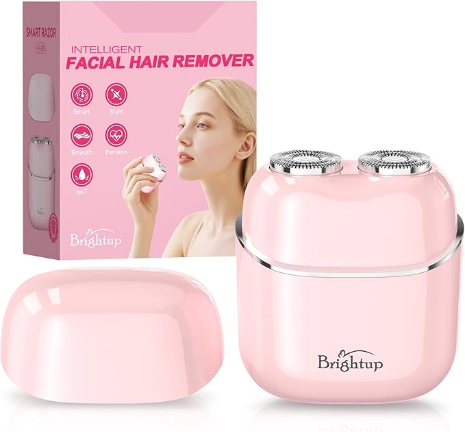 Facial Hair Removal for Women - Painless Electric Face Shaver for Peach Fuzz & Sensitive Skin, USB-C Rechargeable Hair Remover for Upper Lip & Chin,IPX7 Mini Portable for Smooth Skin at Home & Travel