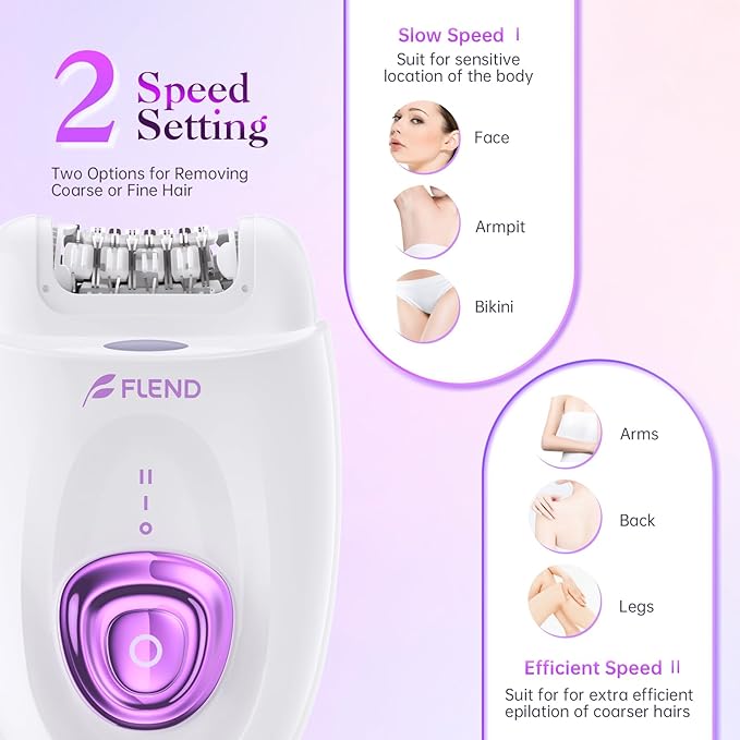 Epilator,Epilators Hair Removal for Women, 2 in 1 Hair Removal Device with LED Light & USB Rechargeable, Electric Shaver for Legs,Underarms,Bikini and Full Body