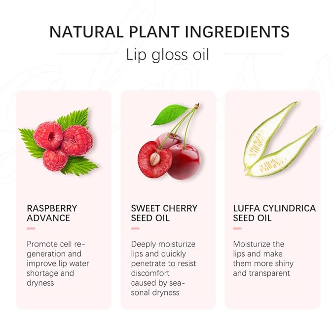 Hydrating Lip Glow Oil, Plumping Lip Gloss, Moisturizing Lip Oil Gloss, Transparent Moisturizing Lip Balm, Natural Lip Plumper, Lip Plumper Gloss Make Lips Fuller and Moisturizing (Rosewood)