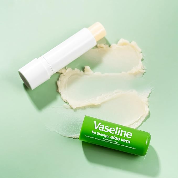 Vaseline Lip Therapy Aloe Fresh 8-Pack – Moisturizing Lip Balm for Very Dry Lips, 0.16 Oz Ea