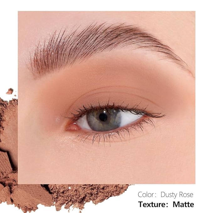 Matte Filler Single Eyeshadow – Soft Muted Rose with Brown Tones, Natural Look, Easy to Blend, Magnetic Pan for Custom Palette Easy to Apply and Remove (Dusty Rose)