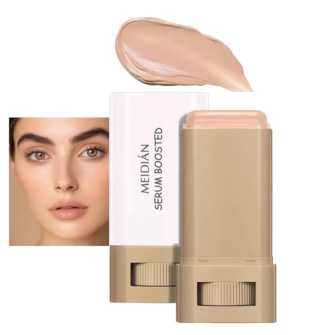 Mature Skin 2-in-1 Foundation Concealer Makeup Stick - Creamy Formula, Brightens Skin Tone, Natural Finish, Covers Acne Scars/Blemishes/Dark Circles, Waterproof Long-Lasting, 6 Shades Available (5#)