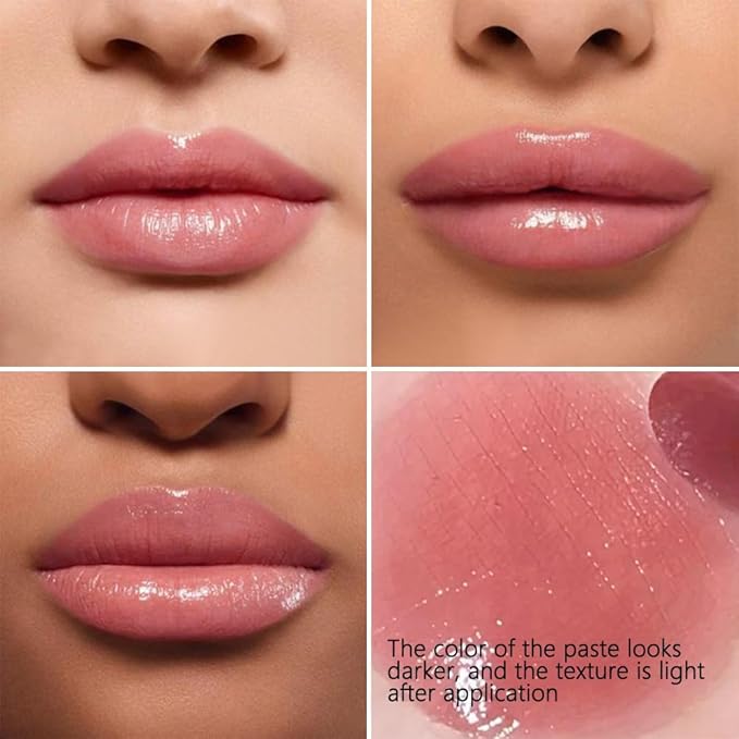 FeiCuiYun 3Pcs Black&Pink&Brown Honey Tinted Lip Stain Lip Balm Lip Gloss Lipstick, Sheer Hydrating Lip Stains Tint, Moisturizing Lip Color for All Skin Tones with Natural Black Cherry