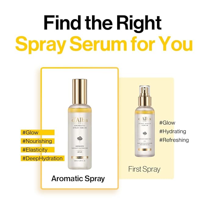 d'alba Piedmont Italian White Truffle First Aromatic Spray Serum, Fragrant VEGAN Glowy Antioxidant Face Mist, Deep Hydration Skin Firmness, Korean Skin Care (4.05 fl.oz)
