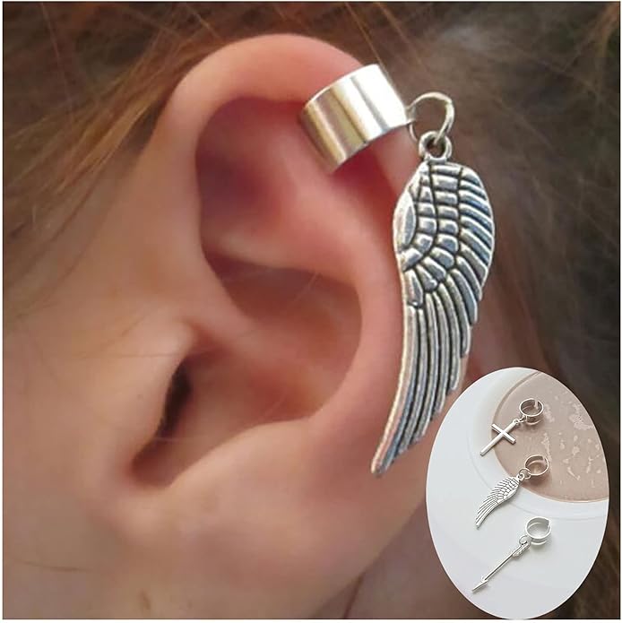 Angel Wings Ear Cuffs 3Pcs Arrow