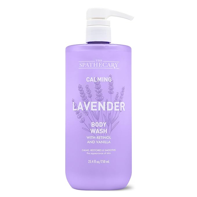 THE SPATHECARY Calming Lavender Body Wash – Relaxing Shower Gel with Natural Lavender Oil – Soothes & Softens Dry, Sensitive Skin – Paraben-Free, Sulfate-Free, Vegan Formula, 25.4oz
