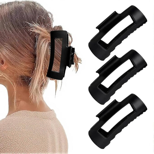 Fashion Hair Clips, Cloud Hair Pins for Women, 3.9 inch Hair Claw Clip for Thick/Fine/Thin/Curly Hairstyle, Black 3 Pack