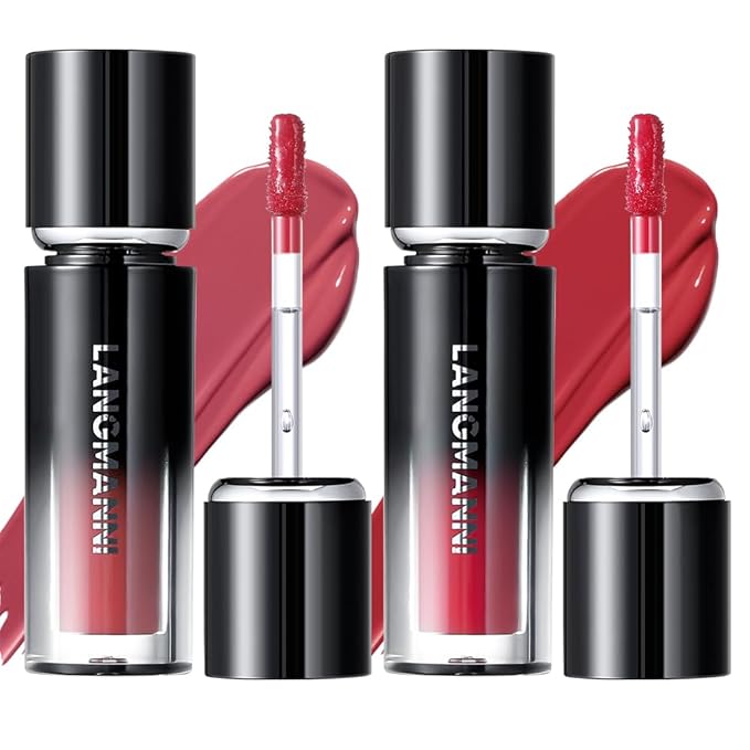 LANGMANNI Lip Oil Tint | Hydrating & Long-Lasting Lip Stain | Moisturizing And High Gloss Makeup,Non-Sticky Lip Stain For Watery And Silky Smooth Lips(#3+4)