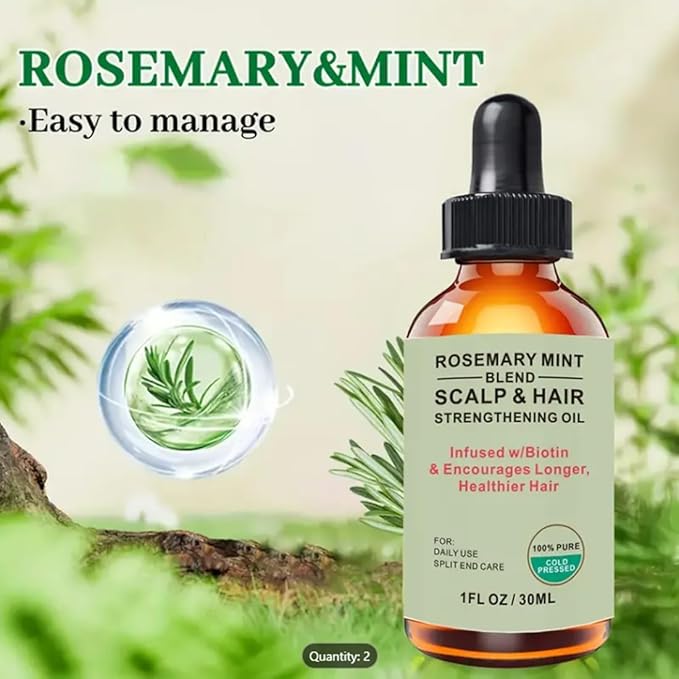 Organics Rosemary Mint Scalp & Hair Strengthening Oil for All Hair Types, Hair Treatment Oils, Hair Styling Serums, Hair Serum (Pack of 1, Total 30Ml / 1 Fl Oz)