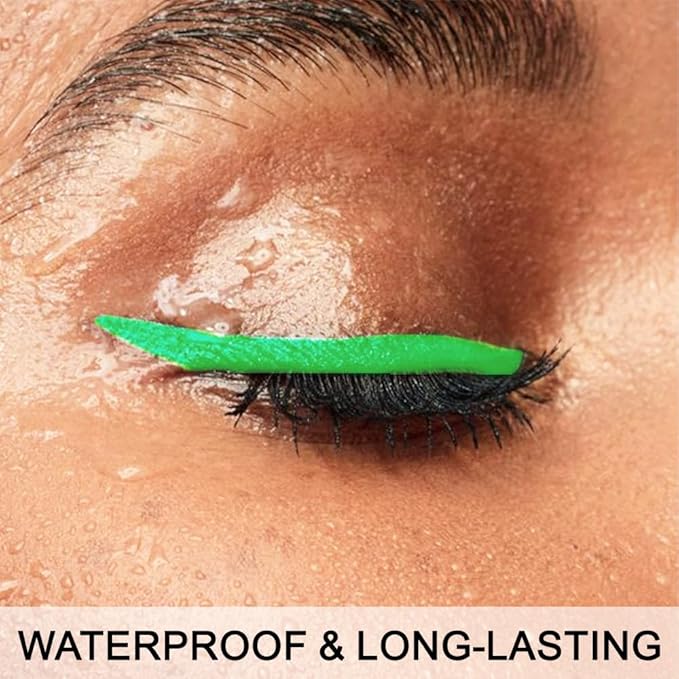 evpct 1Pcs Light Green Waterproof Colored Eyeliner Liquid Eye Liner Set Long Lasiting Ultra-fine Speed Dry Colorful Liquid Eyeliner lapiz delineador de ojos contra el agua blanco para ojos de colores