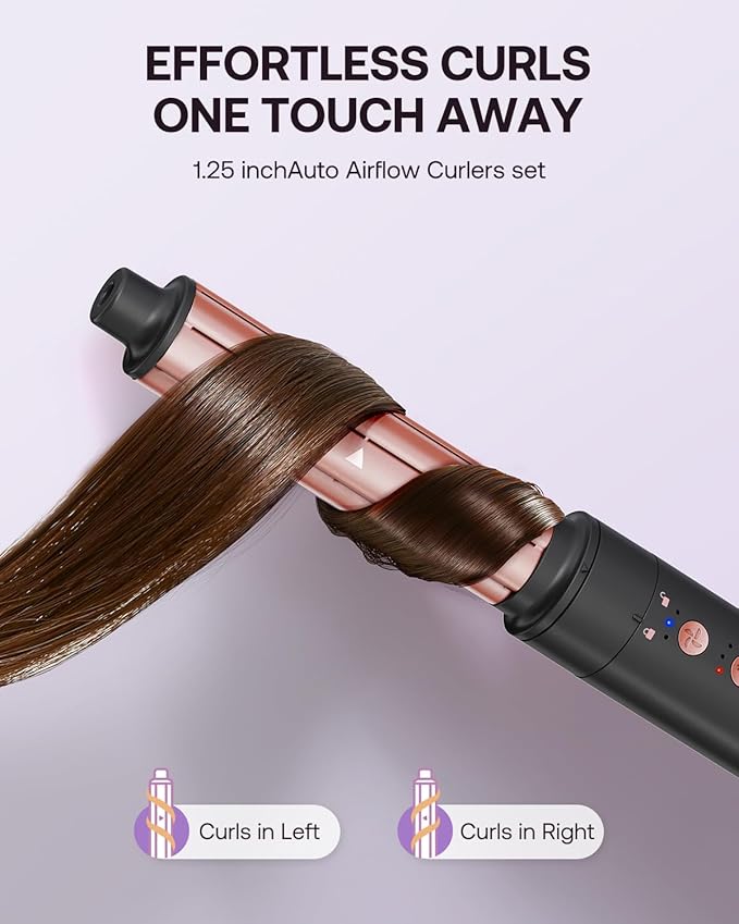 5-in-1 Hot Air Styler Wrap, High-Speed Hair Dryer Brush Blow Dryer with 2 Auto Wrap Curlers for Curling, Straightening, Volumizing, Fast Drying & Frizz-Free Styling for All Hair Types
