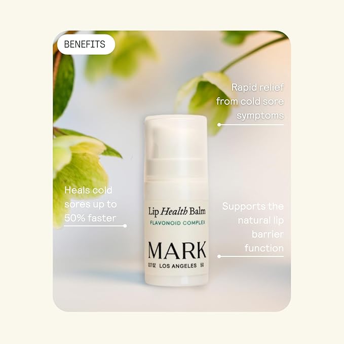 MARK Los Angeles - Lip Health Balm - Plant Flavonoid Complex - For Dry, Cracked Lips - Helps Cold Sores - Intense Daily Moisture - Soft, Smooth & Hydrating - Lightweight, Nourishing Formula - 0.17 oz