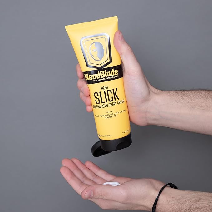 HeadBlade HeadSlick Shave Cream 8 oz for Smooth Headshaving for Bald Men, Helps with Irritation, Redness, & Razor Burn