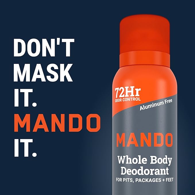 Mando Whole Body Deodorant For Men - Invisible Spray Deodorant - 72 Hour Odor Control - Low Irritation Formula - Aluminum Free, Benzene Free - 3.6 ounce Cans (Pack of 2) - Mt Fuji